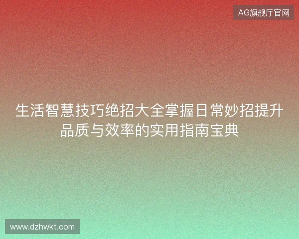生活智慧技巧绝招大全掌握日常妙招提升品质与效率的实用指南宝典